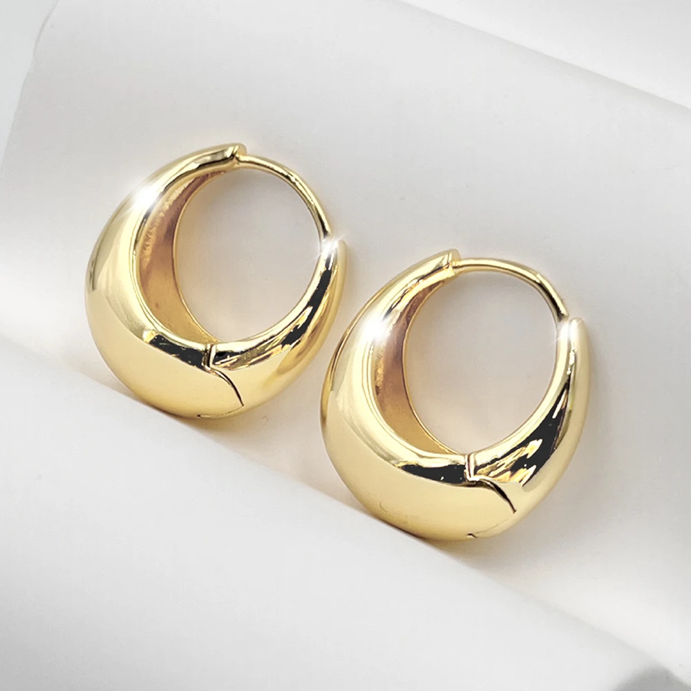 [Deparing Today] One-touch women's 18K compression-plating earrings with no color-changing Ellie women's fashion jewelry accessories EOLI S. Gold Gold Round