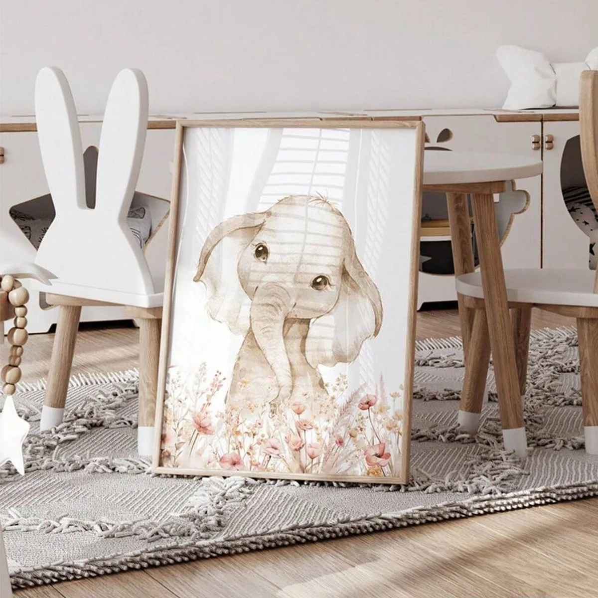 Custom Name Nursery Wall Art Set, Personalized 3pcs Canvas Posters with Cute Animals for Kids Bedroom Decor, Unique Baby Shower - view 4