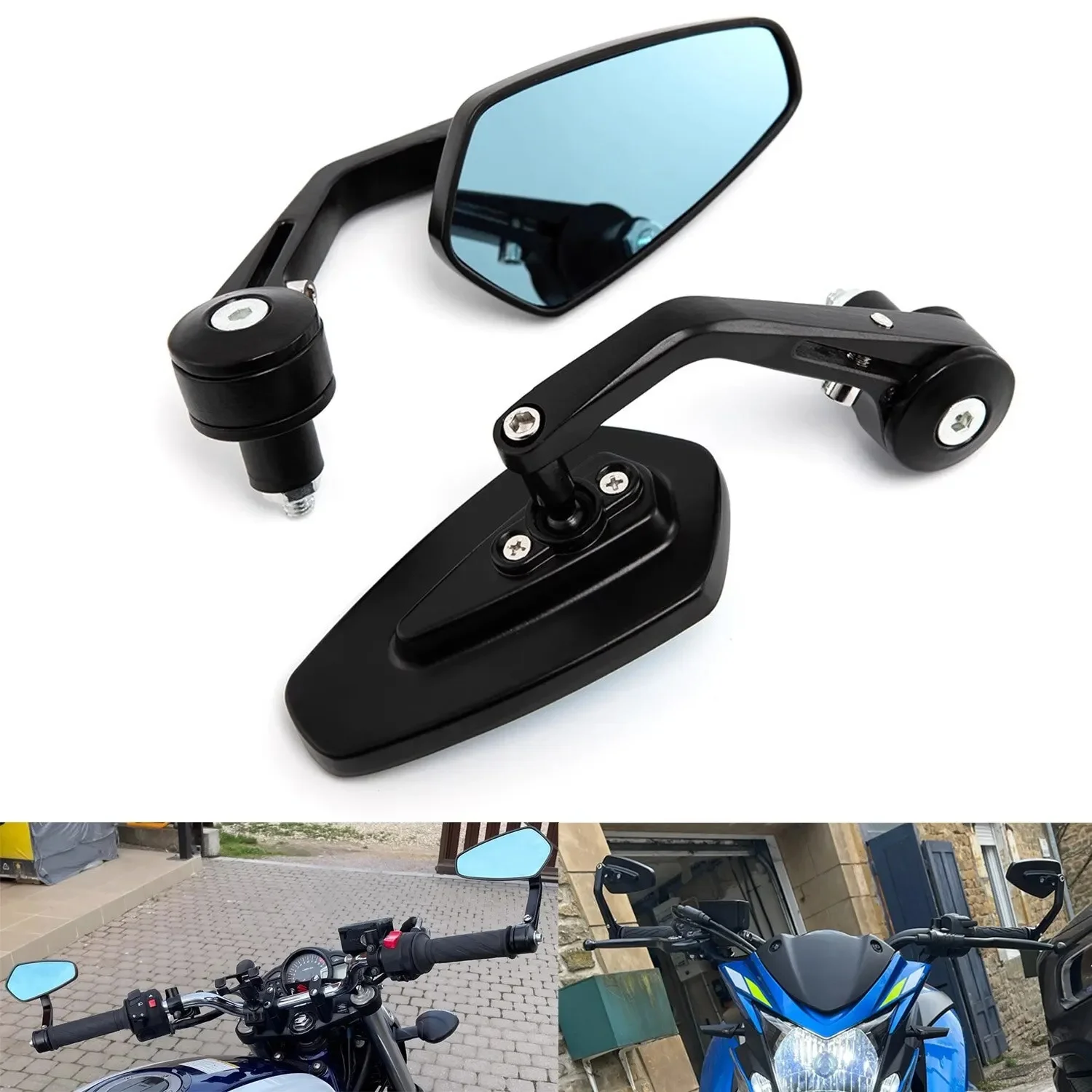 AliExpress Motorcycle Rear View Mirrors Anti-Glare HD Motorbike Black Handlebar End Side Mirror for Scooters ATV Bike Motorcycles