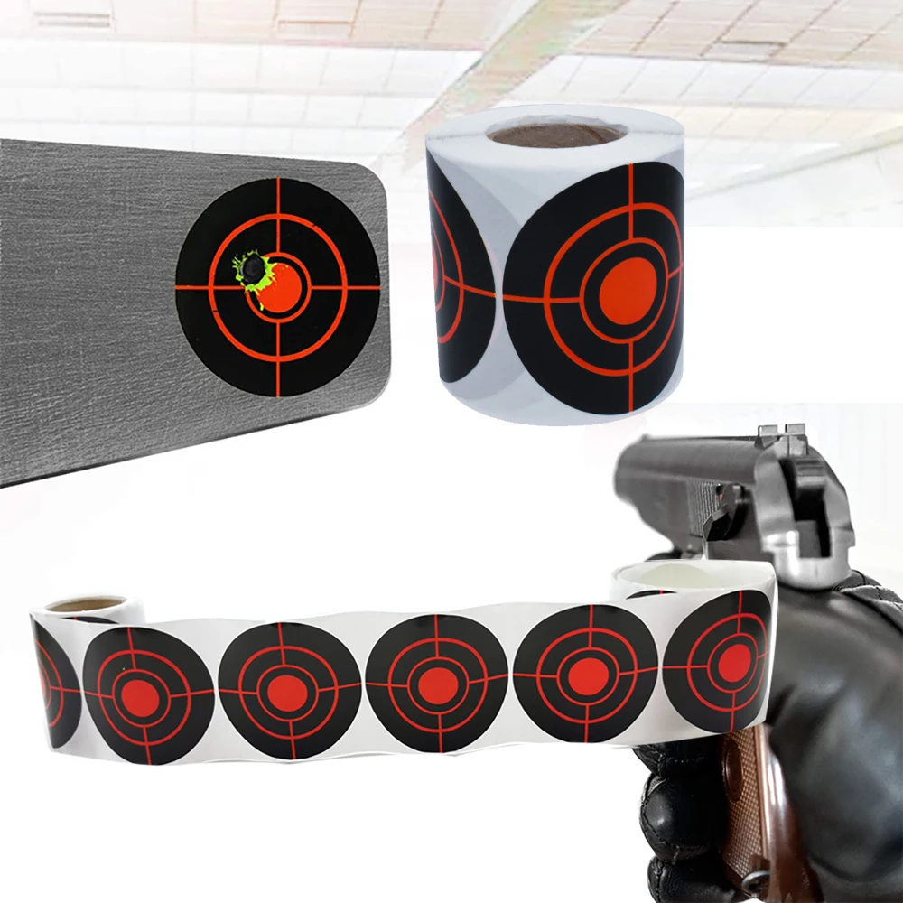 

3" 250Pcs/Roll Self-Adhesive Splatter Splash & Reactive Shooting Sticker Targets(Bulls-eyes) Target Paper