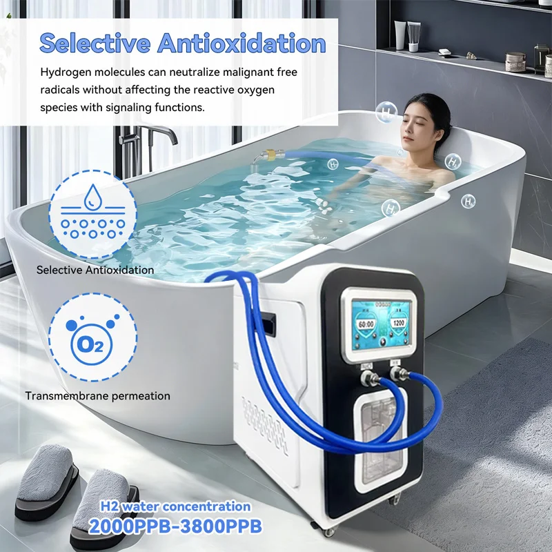 Hydrogen Bubble Bath Machine SPE PEM Tech 3L/min Flow Rate Portable Hydrogen Water Spa Generator H2 Bath Maker Wholesale CE