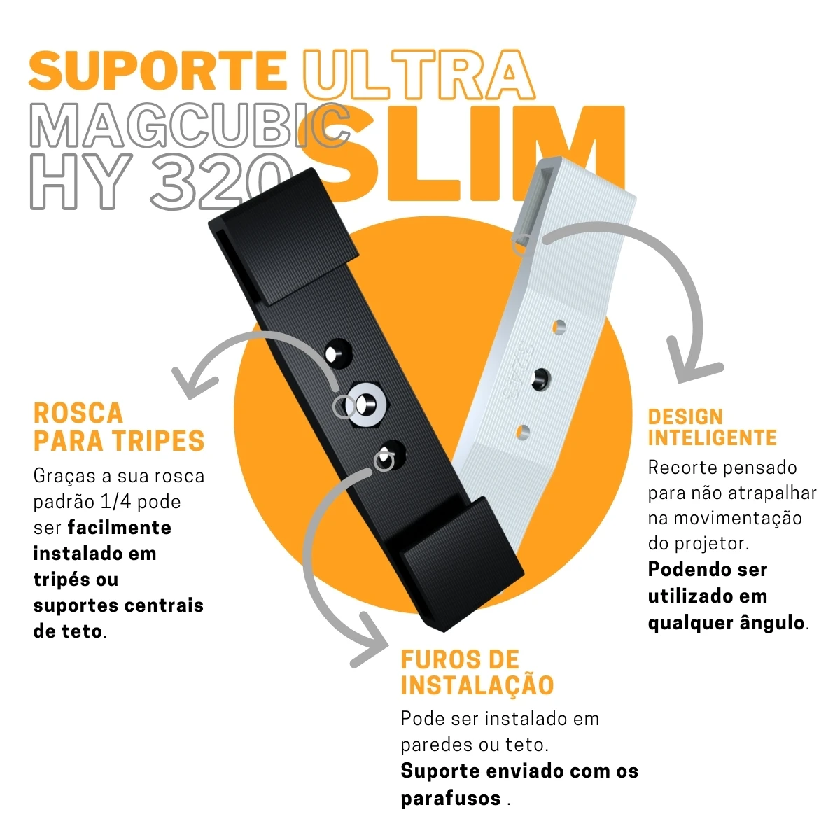 Suporte de Teto Parede e Tripé Compatível com Projetor MagCubic HY320 - ARTBOX3D