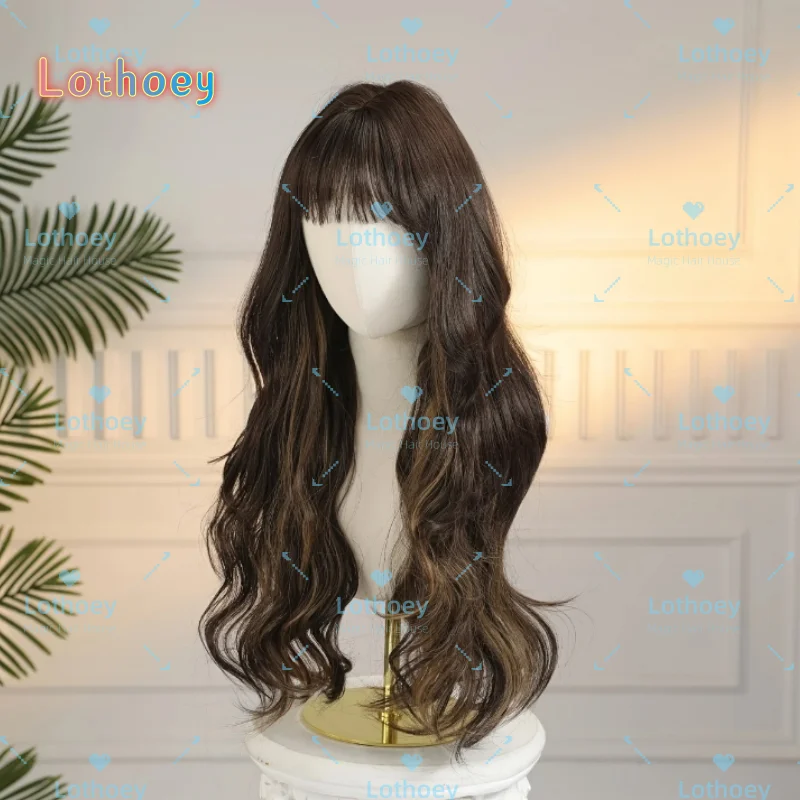 Highlight human hair wig glue-free wig brown wig silk base wig comfortable and easy to wear