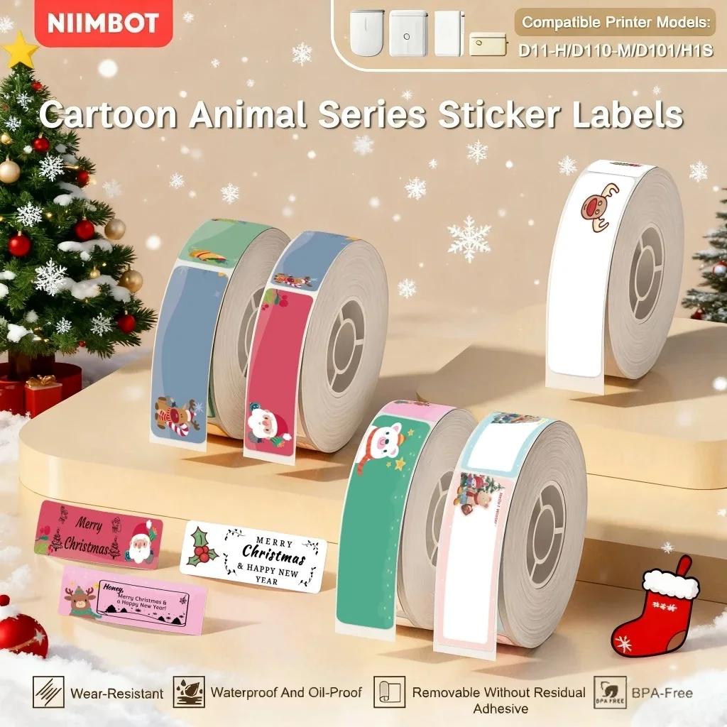 Niimbot D110 Label Paper Roll Thermal Sticker Rolls Self-adhesive Printer Stickers For Niimbot D101 D11 H1 Mini Portable Printer