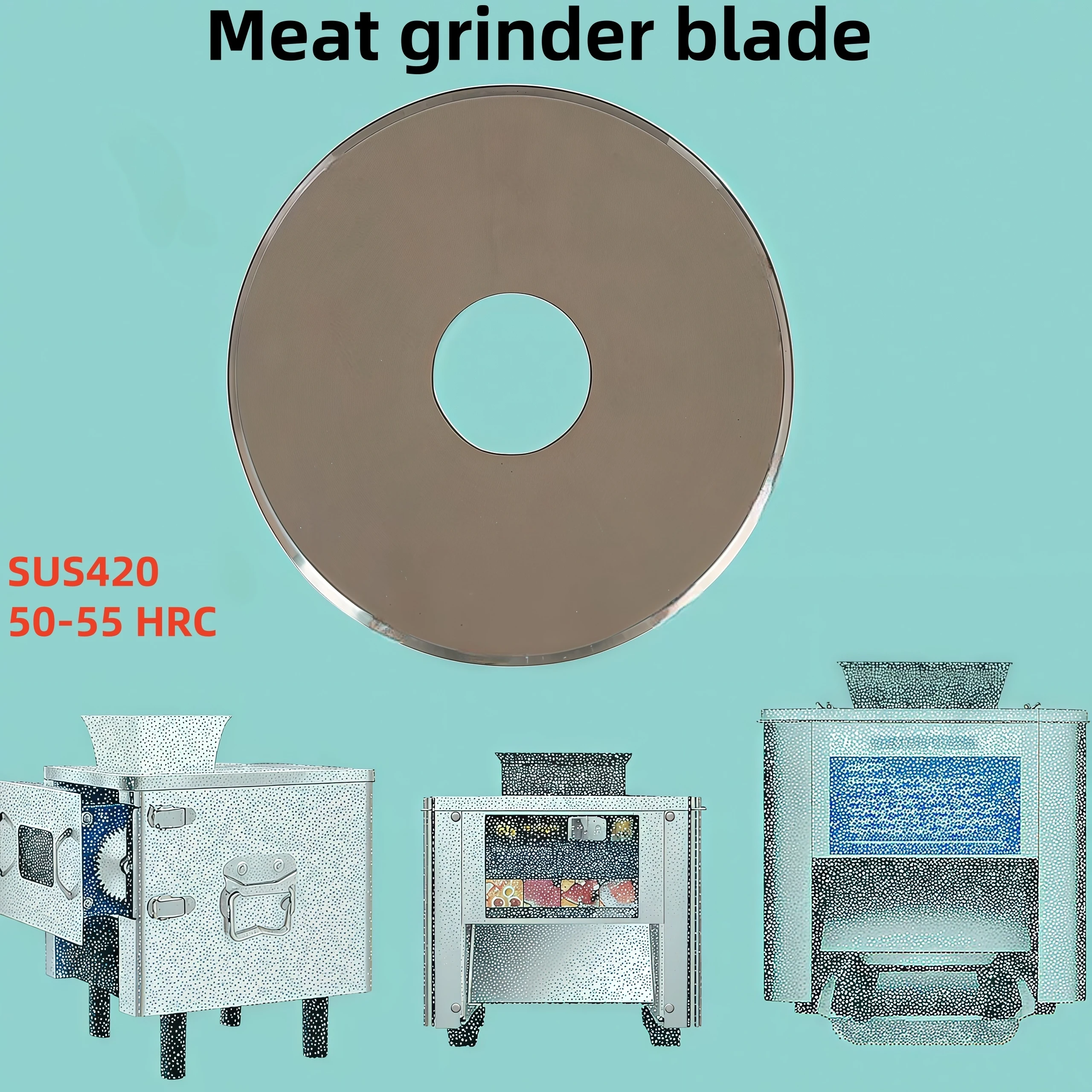 10PCS Industrial Stainless Steel Meat Slicer Blade Circular Cutter Disc Knife for Meat Grinder Industrial Blade