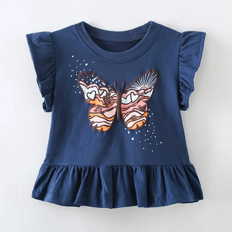 100% Combed Cotton t-shirt 2024 Summer Bebe Baby Girl Clothes Short Sleeve Kids t shirt Casual Tee Tops Infant Children Clothing