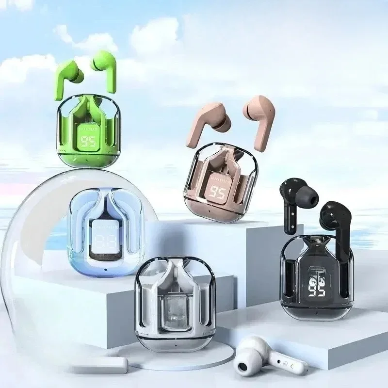 VYOPBC Écouteurs sans fil Bluetooth T2 d'origine, casque HIFI Transparent, alimentation LED, affichage numérique, son stéréo, pour Xiaomi 3