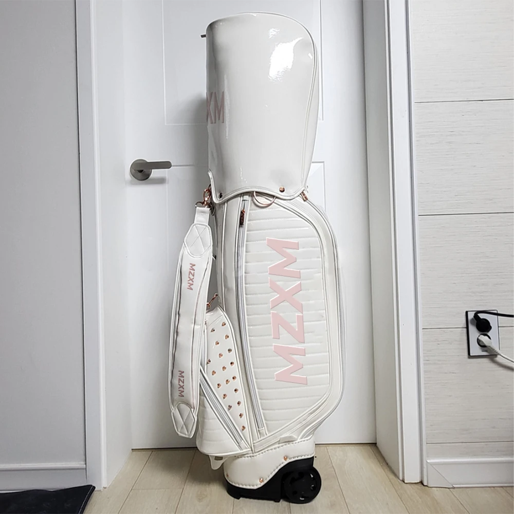 Bolsa de Golf de PU impermeable, equipo de Caddy de Color blanco de alta calidad, conveniente para los golfistas para mover la bolsa del Club de Golf, lo último en 2024