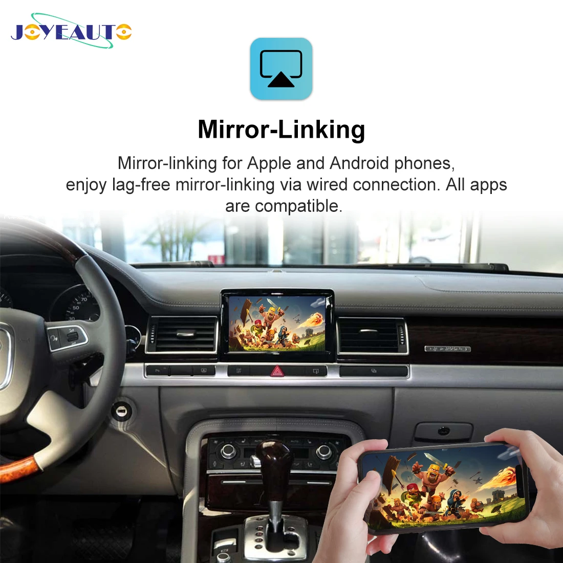 Joyeauto Apple CarPlay Wireless For Audi MMI 2G A4 A5 A6 2006-2009 Android Auto Carplay Module Decoder Box Netflix Speaker Radio