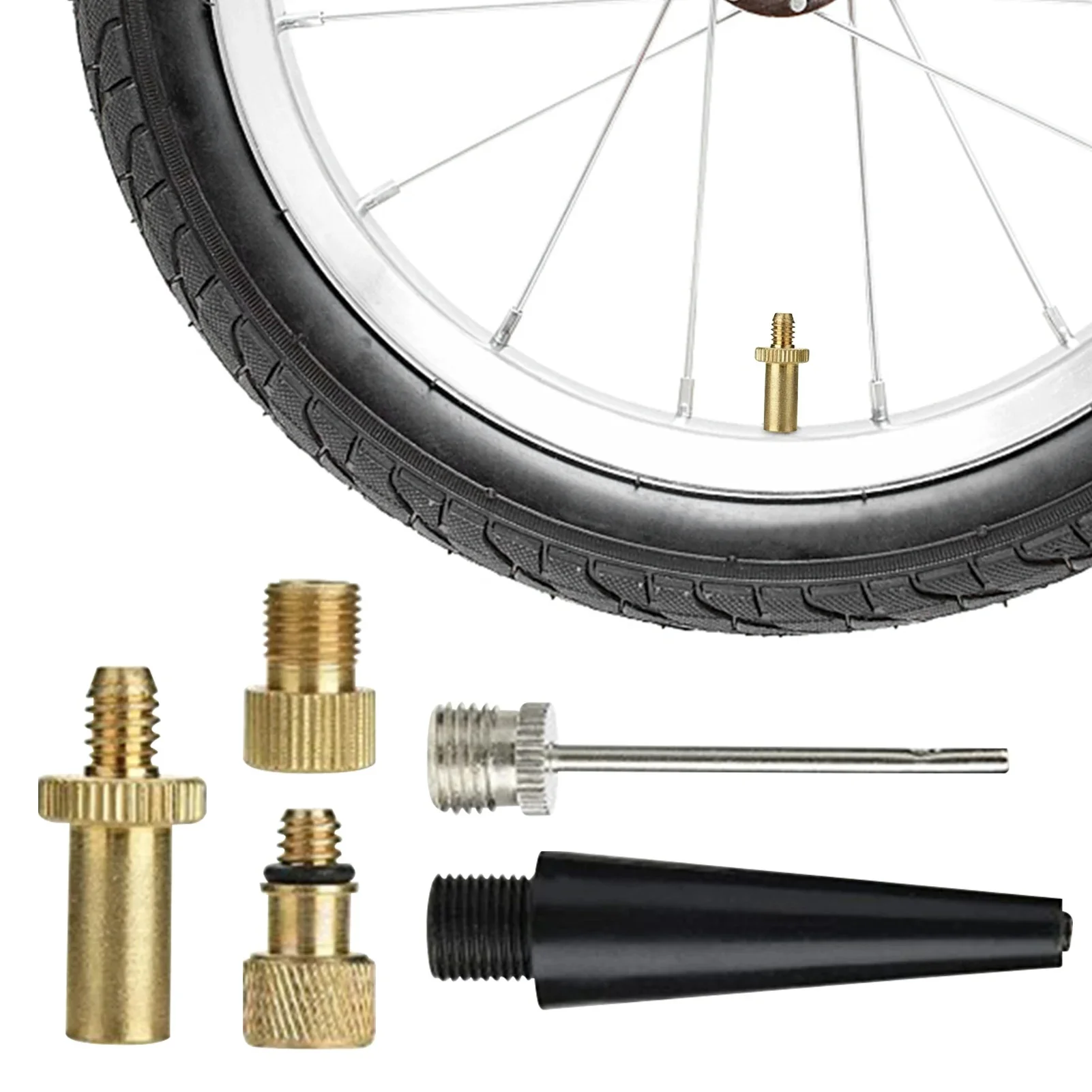 AliExpress Airbeds Valve Adapter Cycling Brass Plastic Bicycle Pump Inflation Compressed Air Nozzle Cap Cars Tire Fit for Schrader Valve