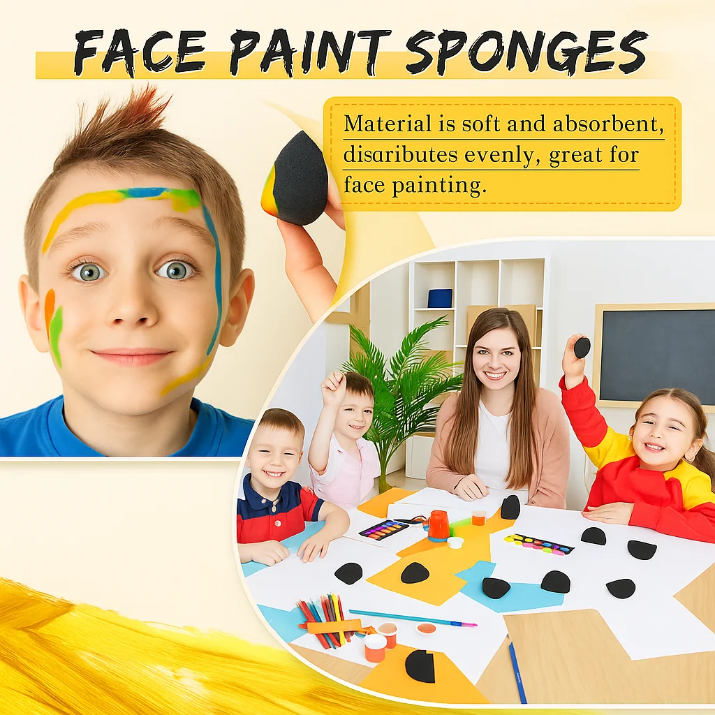 10pcsHalloween Make-up Gezichtsverf Spons Gezicht Schilderen Sponzen Hoge Dichtheid Schilderbenodigdheden voor Kinderen Volwassenen Kunstwerk Body Paint