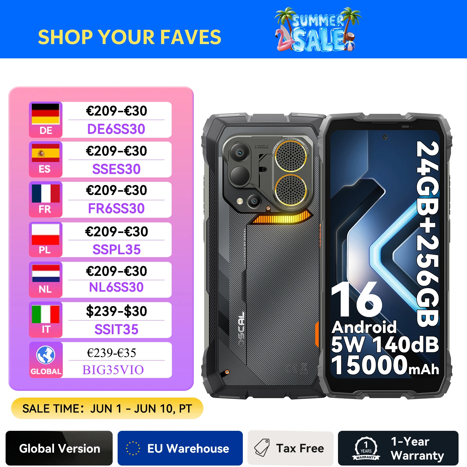 Smartphone robuste Blackview OSCAL PILOT 6 avec imagerie thermique, processeur MTK G100, écran 6,67 pouces 2,4K 120 Hz, 12 Go de RAM, 256 Go de stockage, batterie 10000 mAh, double 4G