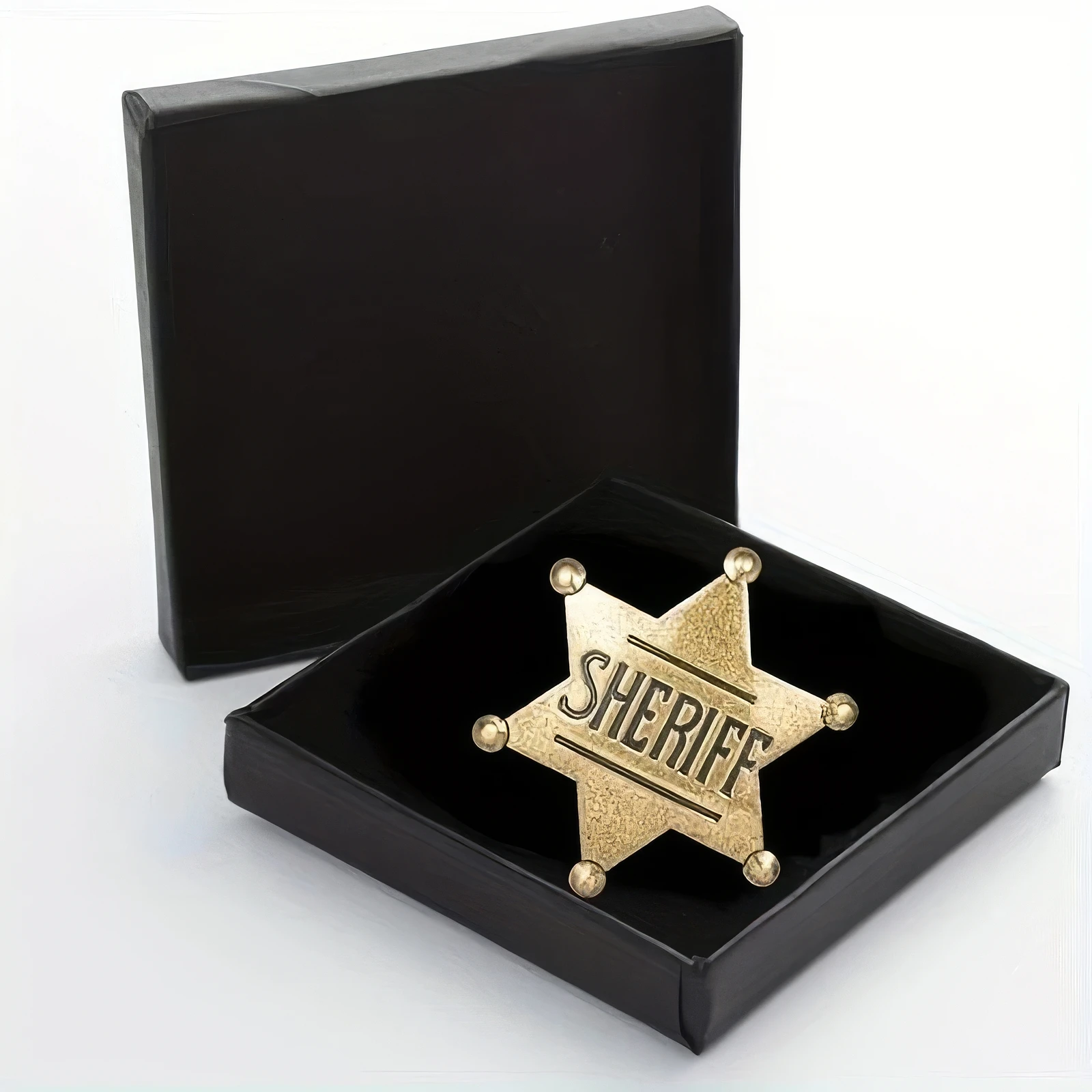 شارة شريف عتيقة رائعة، دعامة زي معدنية مصقولة لمظهر غربي وسيم، لومان على شكل نجمة قابل للجمع