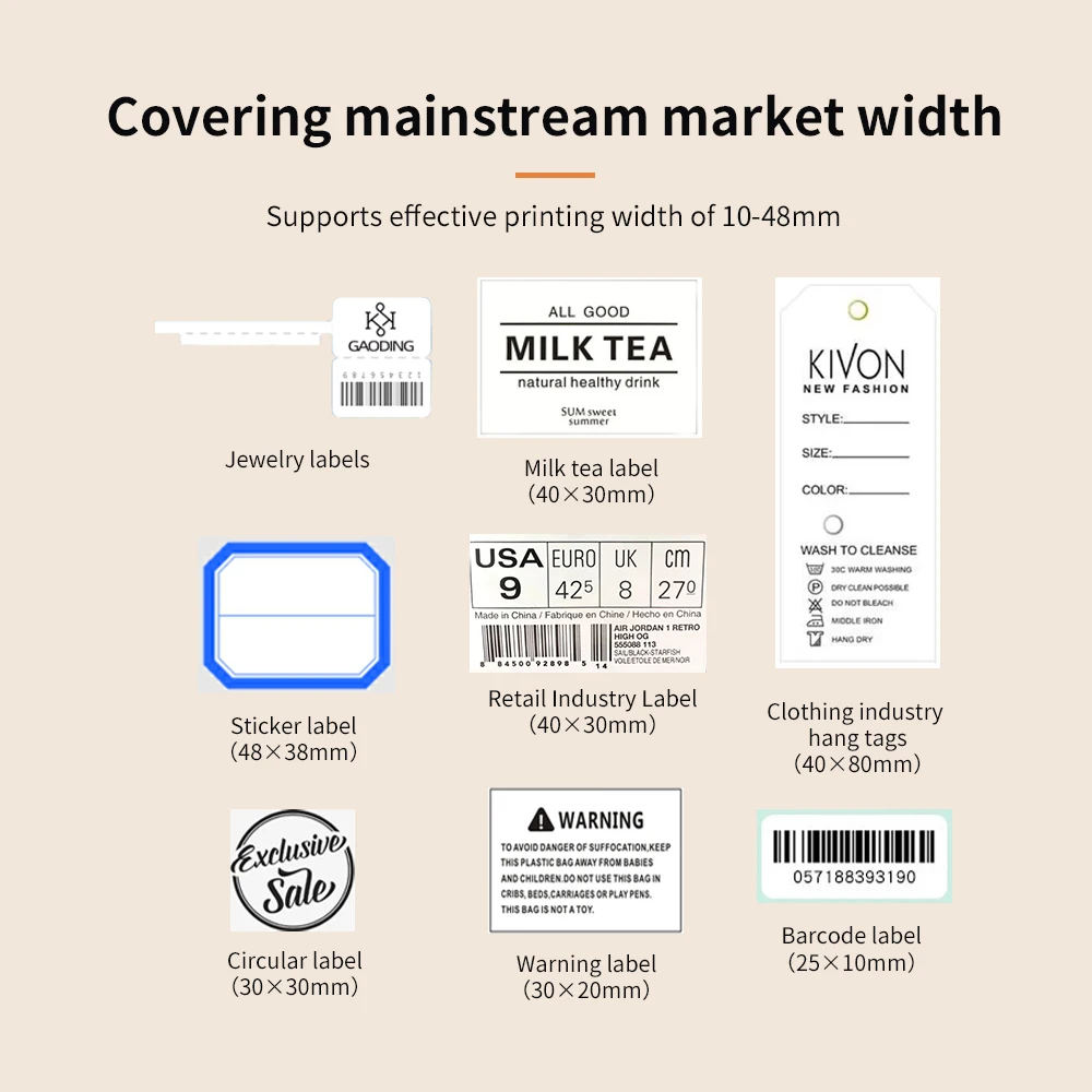 Portable Thermal Wireless Mini Label Printer for Products, Addresses, Small Businesses, DIY Stickers, Home Use Mini Label Print