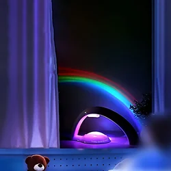 Romantic Sky Rainbow Projector Lamp LED Colorful Rainbow Night Light Home Bedroom Decoration Light