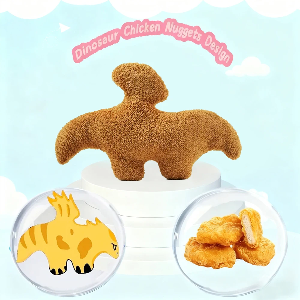 Nowa Urocza Pluszowa Zabawka Dinozaur Kurczak Nugget, Kreskówkowy Dinozaur Kurczak Nugget, Poduszka, Prezent Urodzinowy dla Dzieci, Dekoracja Domu