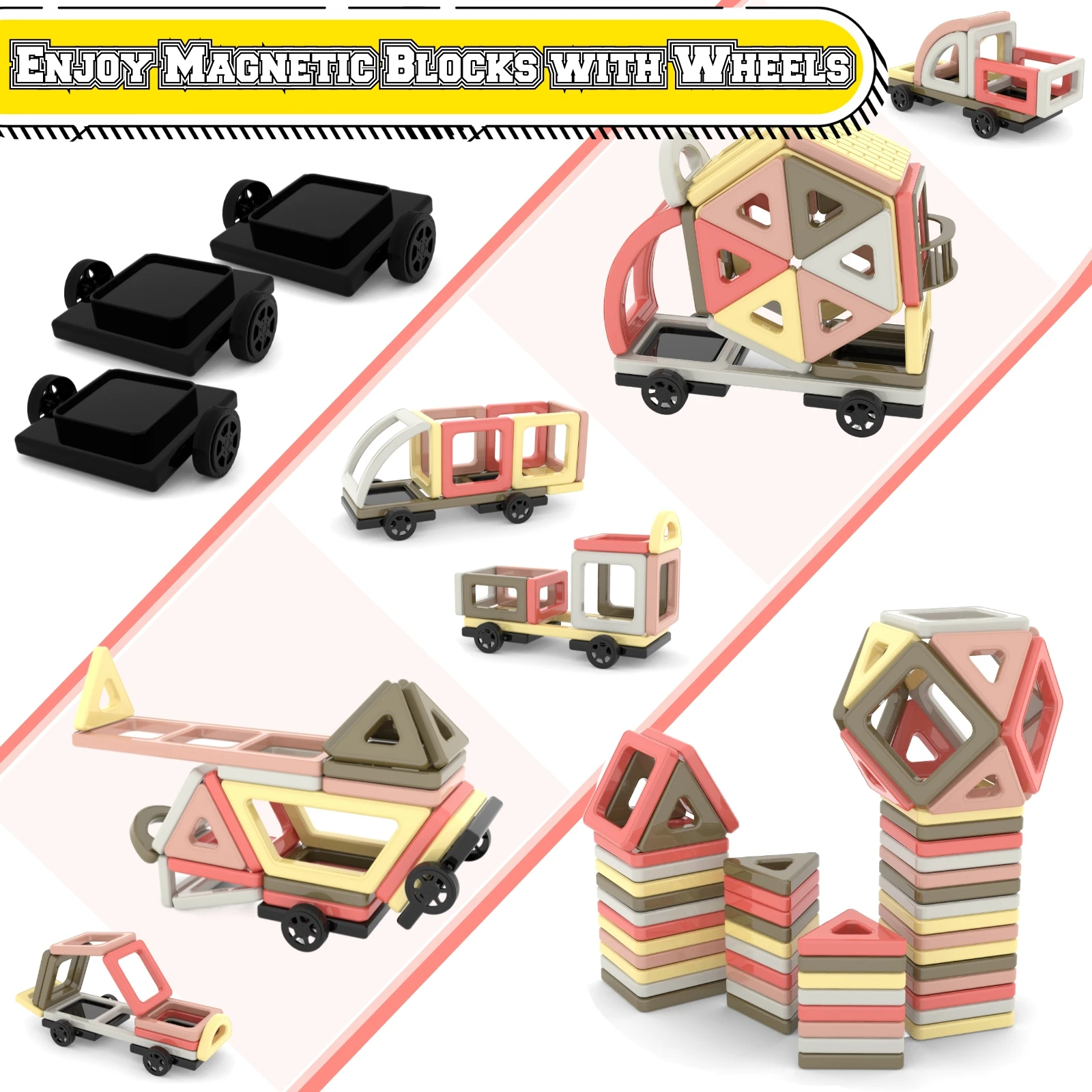 Mini Maat 155 stks Magnetische Blokken Bouw Gebouw Tegels Speelgoed voor 3 4 5 6 7 Jaar Oude Jongens en Meisjes Gift