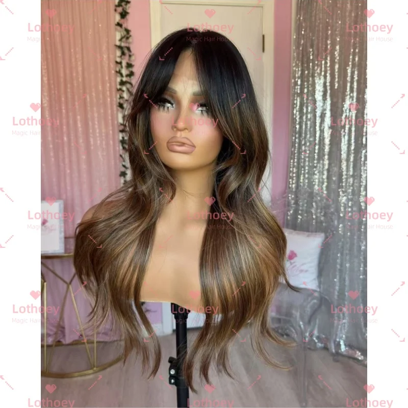 باروكة شعر بشري مموج بني، باروكة شعر بشري، باروكة أمامية من الدانتيل، شعر مستعار بقاعدة حريرية، شعر مستعار طبيعي، مريح ومسامي للنساء، يوميًا