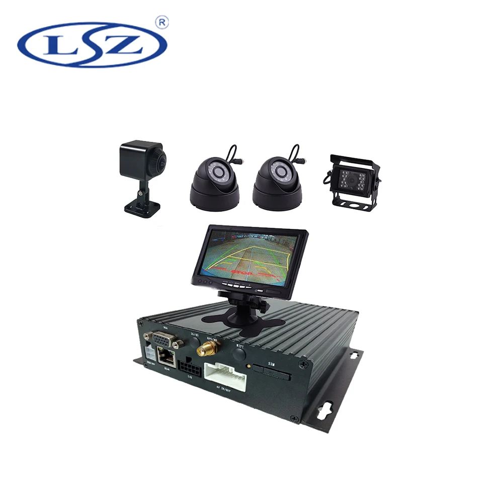 

LSZ 4CH 1080P Camera 7 inch Monitor Mobile DVR Support Dual SD Card GPS MDVR Kits For Car/Bus/Truck