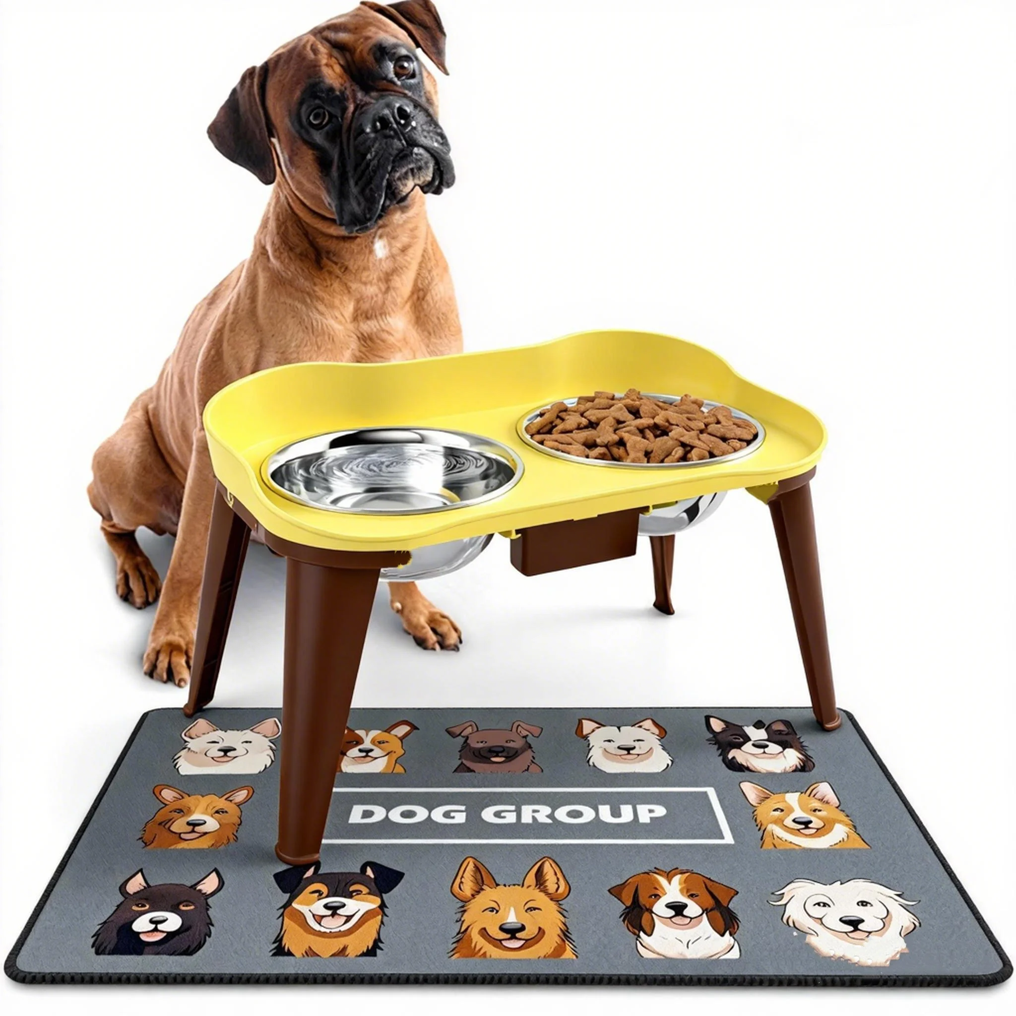 

Superdesign Best-Selling Rimmed Table Bowl, Stainless Steel Separate Food Bowl, Elevated Neck-Protecting Pet Bowl for Cats and Dogs, Neck Protection Gift for Pets, Cat Feeding Table
