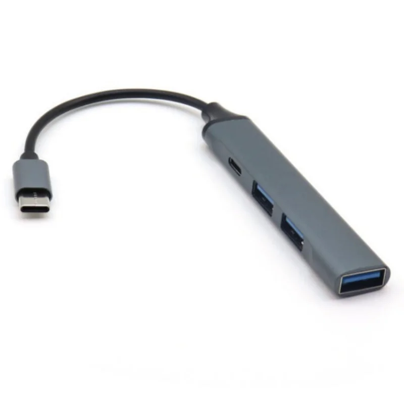 USB C Hub 4 Port USB 2.0 3 USB A + 1 USB C Adapter Compact USB Hub for Laptop PC MacBook Keyboard Mouse