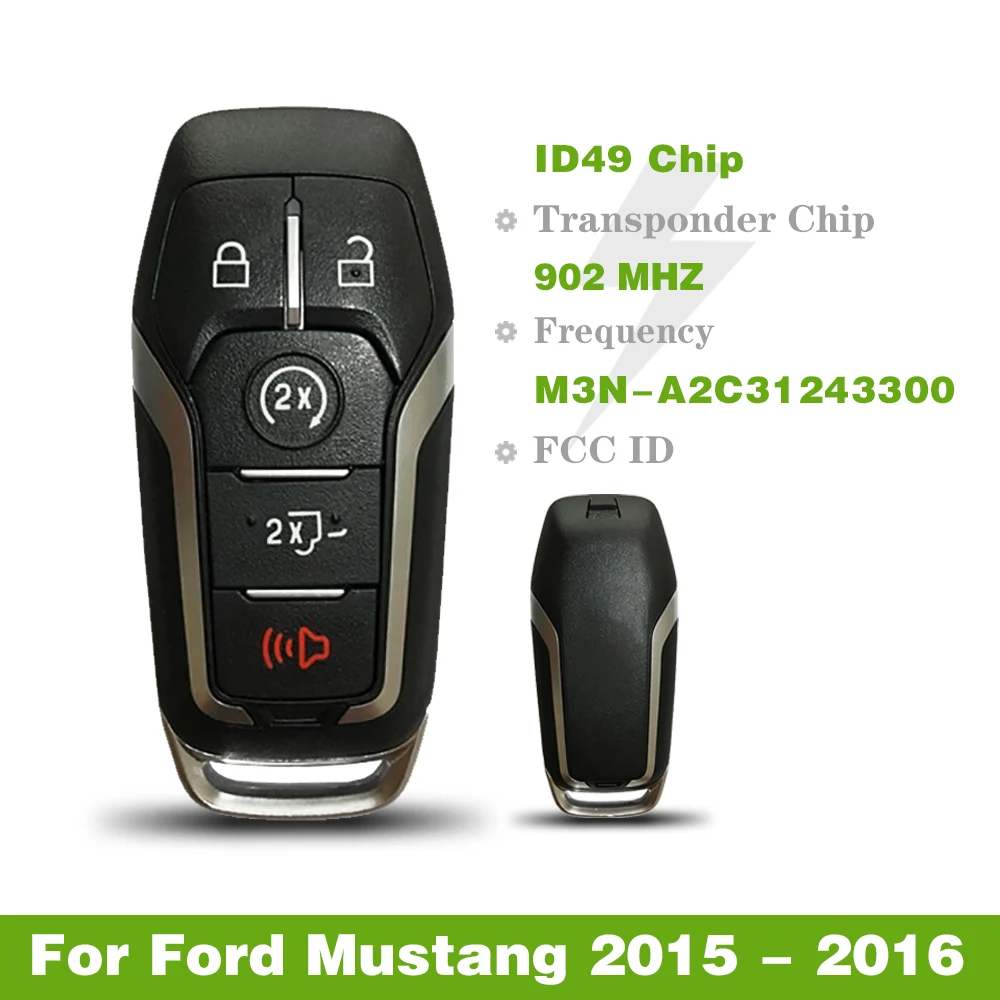 CN018075 Aftermarket Keyless Proximity Remote For Ford F150 Fusion Explorer Mustang M3N-A2C31243300 164-R7989 ID49 Chip 902Mhz