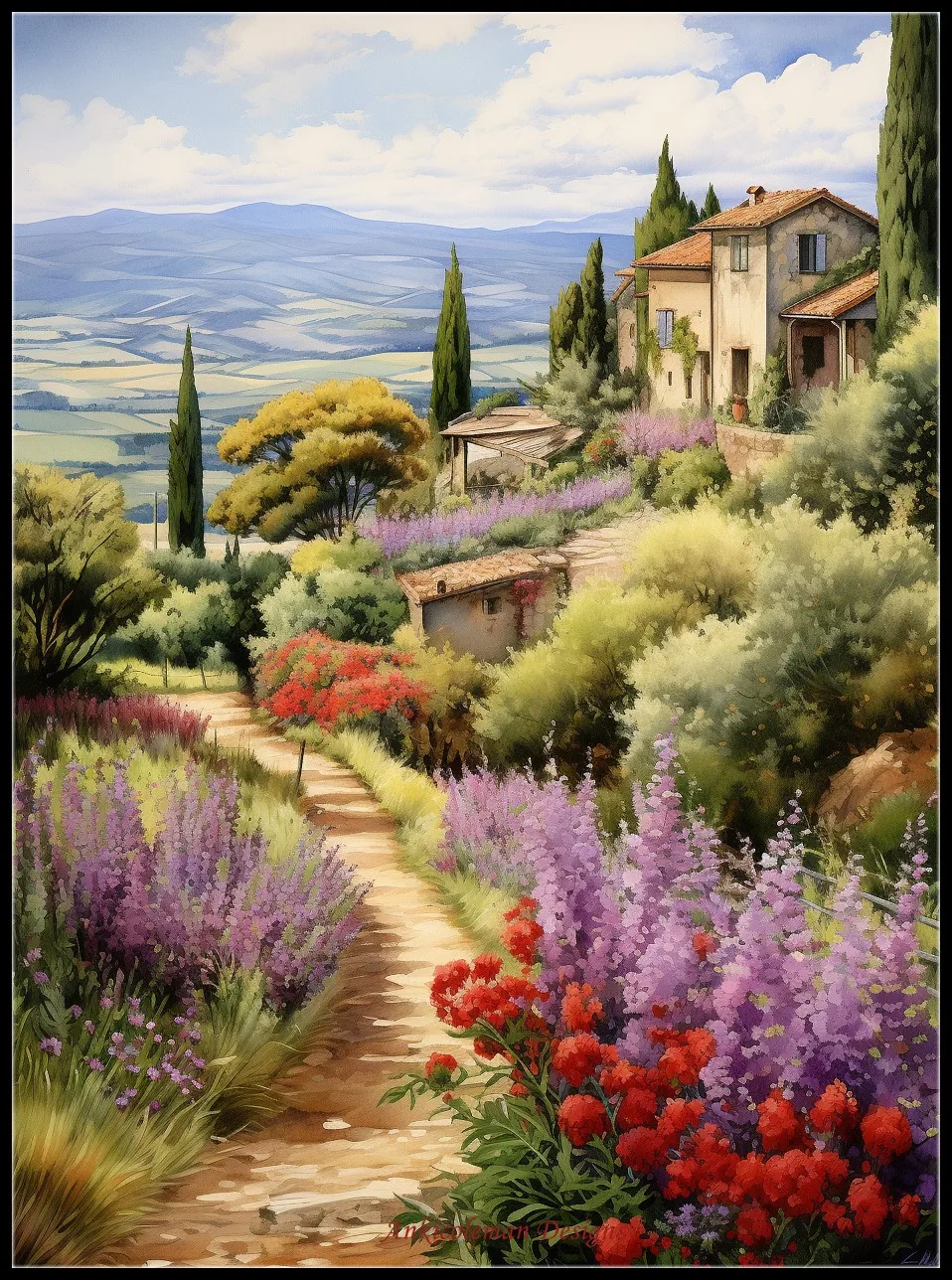 Embroidery Counted Cross Stitch Kits Needlework - Crafts 14 ct DMC Color DIY Arts Handmade Decor - Serenity of Tuscany