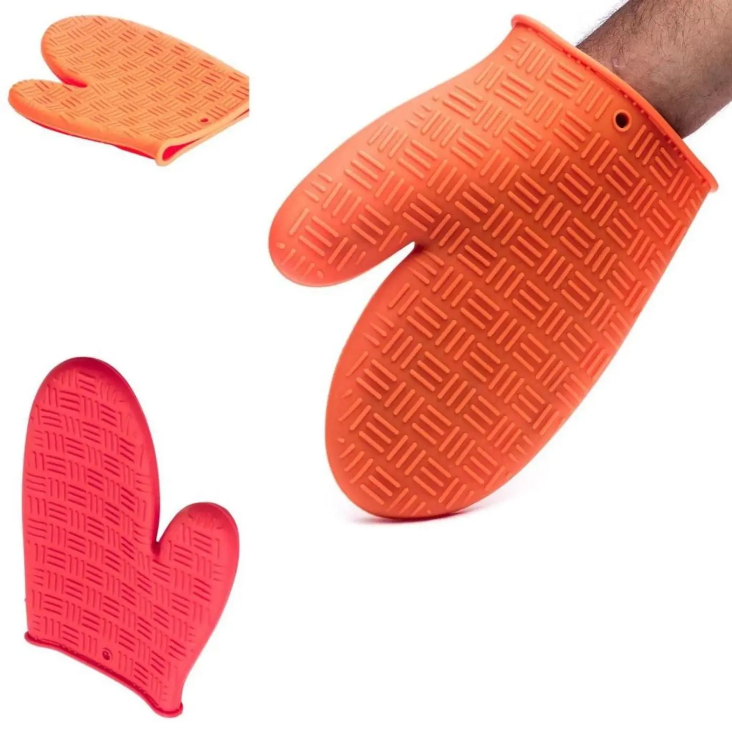 Red and Orange SHERPA Silicone Thermal Glove for Fire Stove Kitchen Barbecue Resists High Temperatures Heat-resistant Safety and Quality