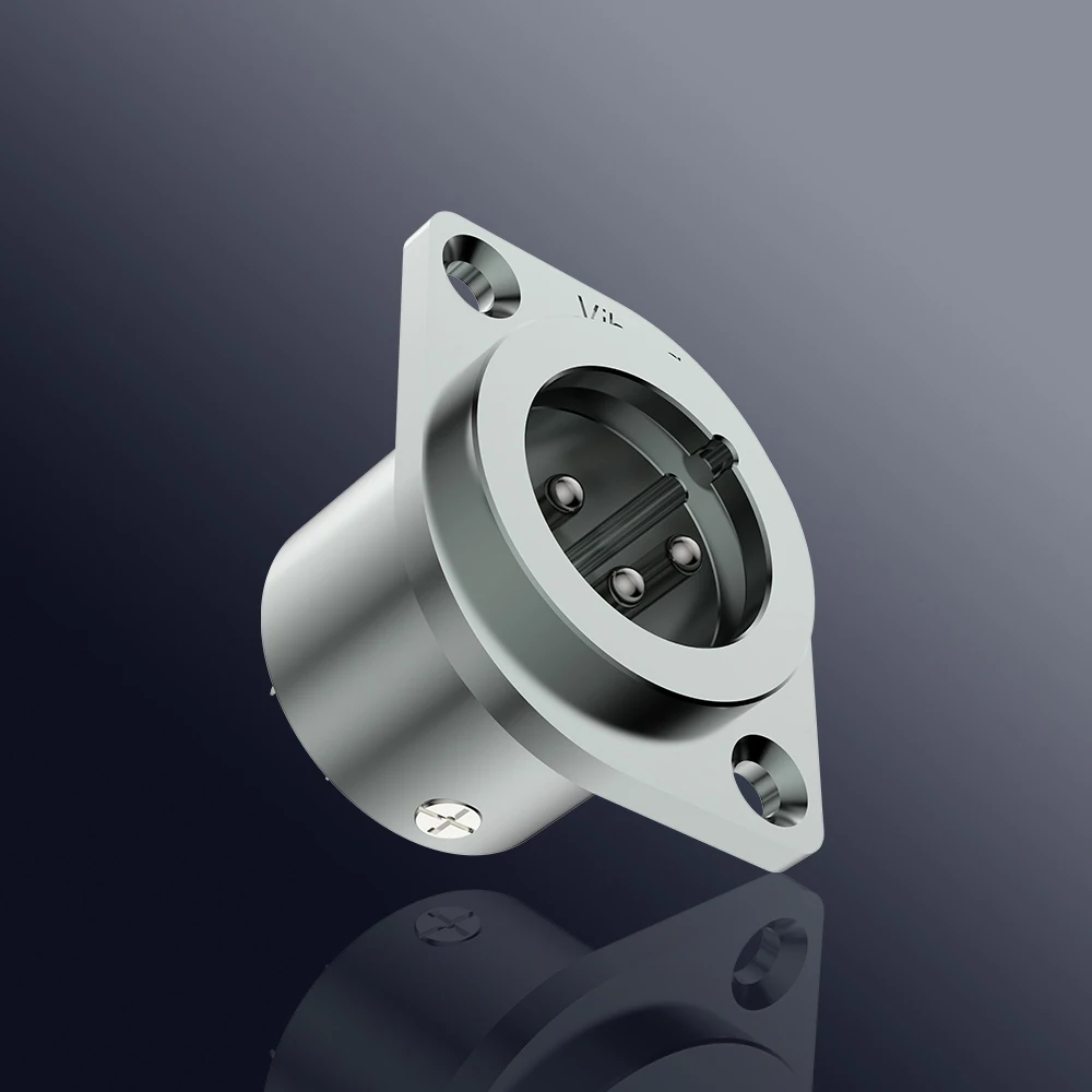 Viborg CM201R pure copper Rhodium plated XLR 3 Pin male Chassis Panel Mounted Socket Adapter Soldering XLR socket Male socket