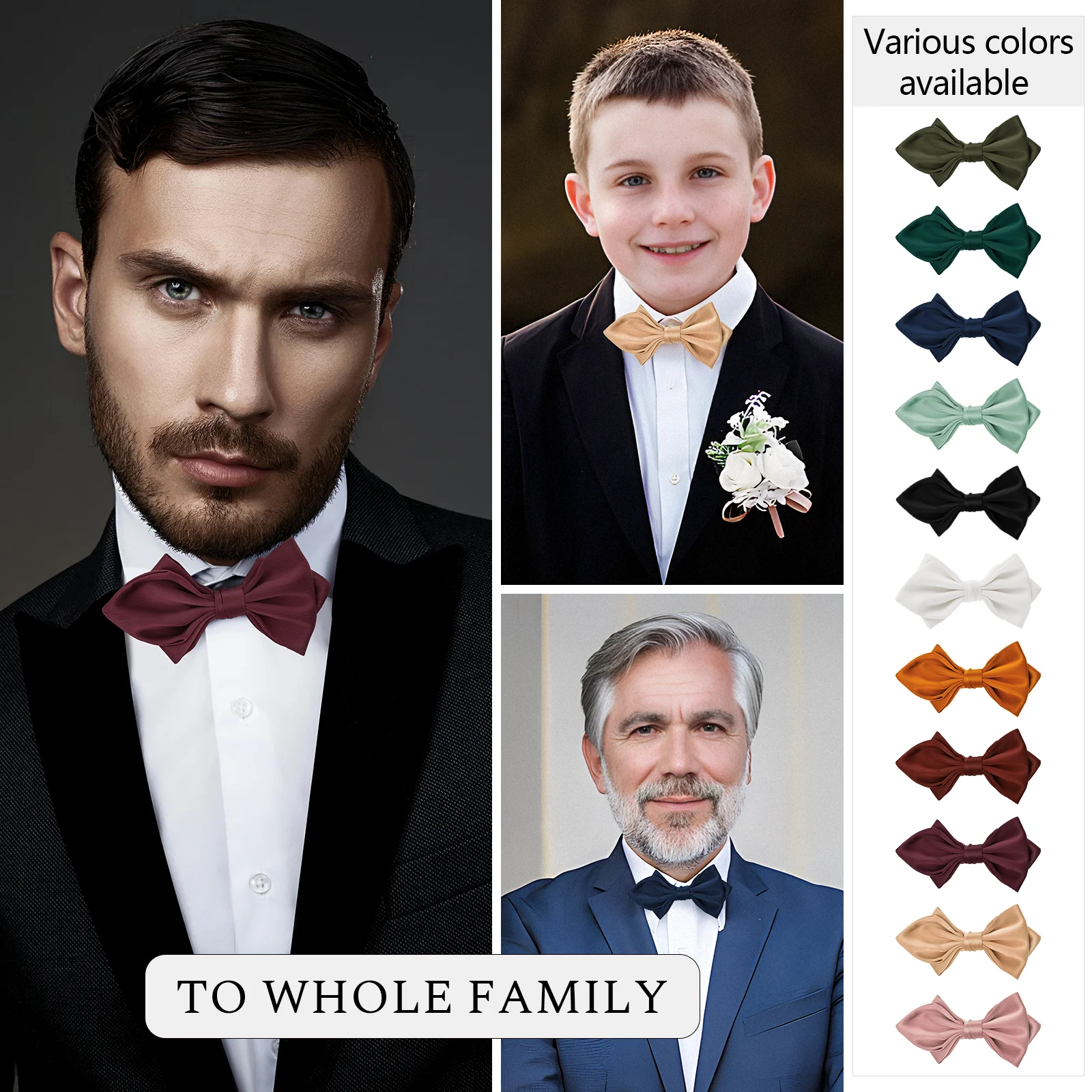 Adjustable Bow Tie Mens Adult Bowtie Wedding Accessories Party Bowtie Classic Adult Multicolor Adjust Neck Fashion Bow Tie