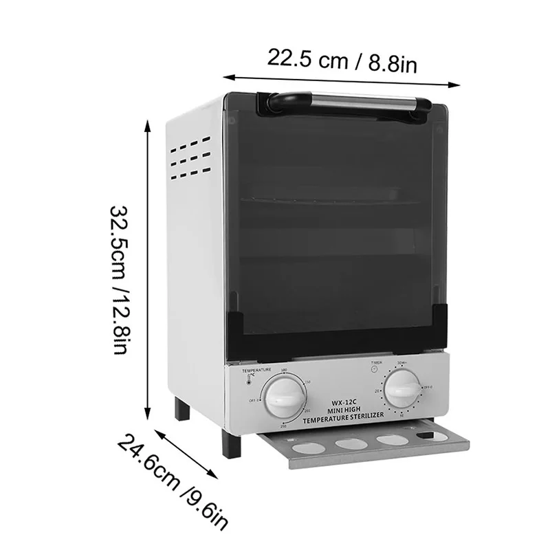 Esterilizador de alta temperatura, caja de desinfección de calor seco multifunción, herramienta de Arte de uñas con temporizador