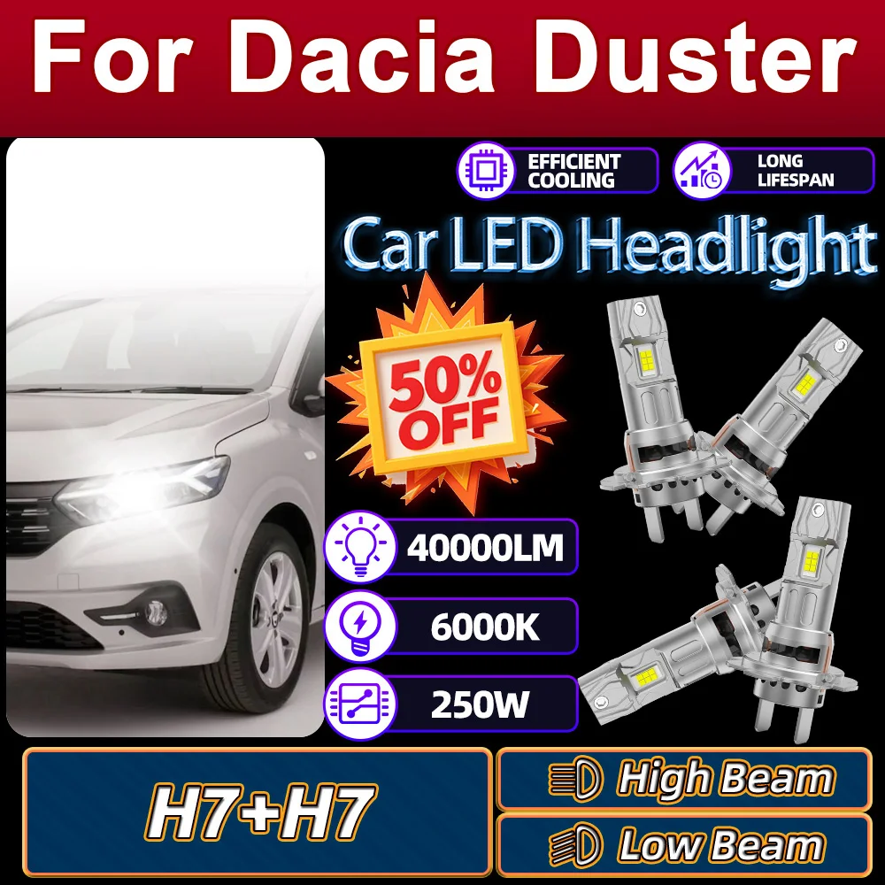 

H7 Headlight Ampoule 250W Canbus No Error 40000LM For Dacia Duster 2010 2011 2012 2013 2014 2015 2016 2017 2018 2019 2020 2021