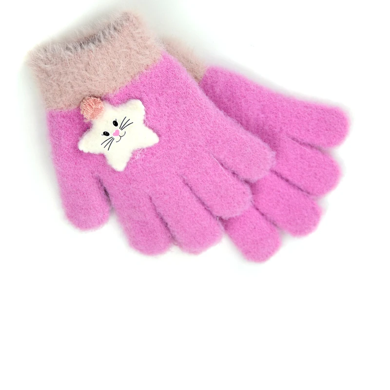 Brand New Child Kids Baby Girls Boys Winter Knitted Gloves Cartoon Warm Mittens Toddlers Outdoor Cartoon Cats Cute Gloves