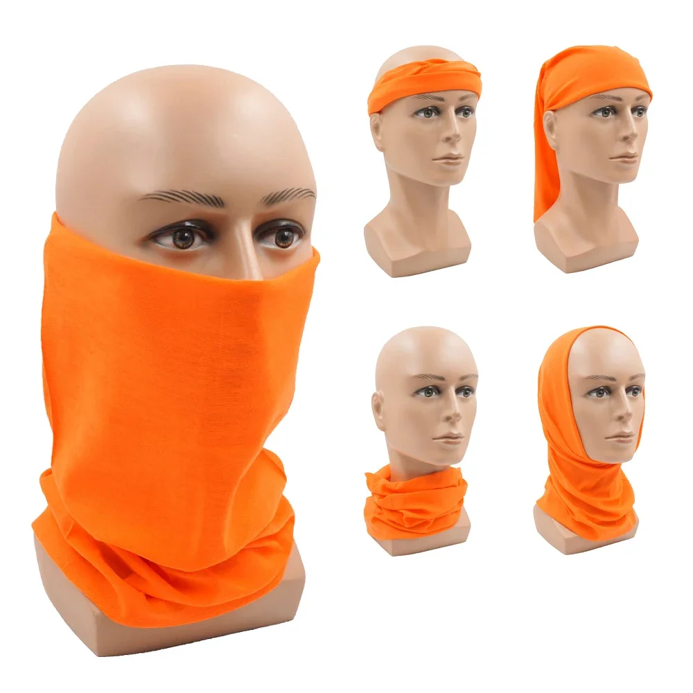 AliExpress Fandana Gear Seamless Orange Multifunction Cycling Neck Gaiter Neon Solid Color Face Mask Outdoor Bandana Headband Unisex Magic Scarf DC022