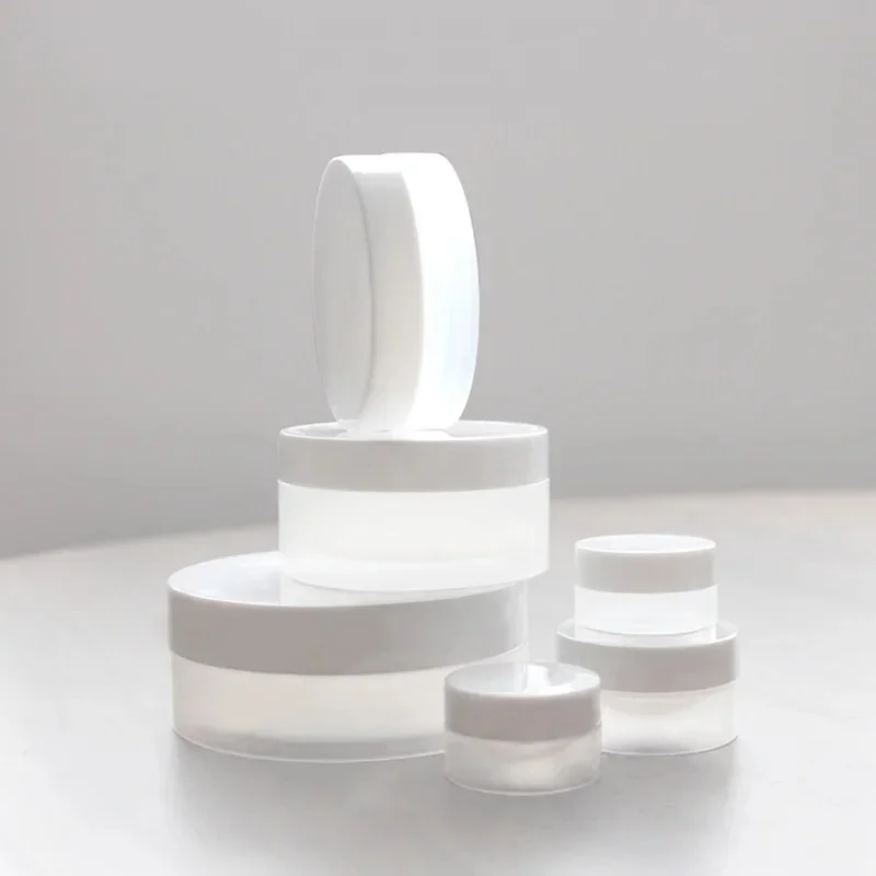 Pot en plastique vide transparent avec couvercle blanc, récipient pour crème cosmétique, Pot en étain, vis givrée, mignon, emballage, 20 pièces