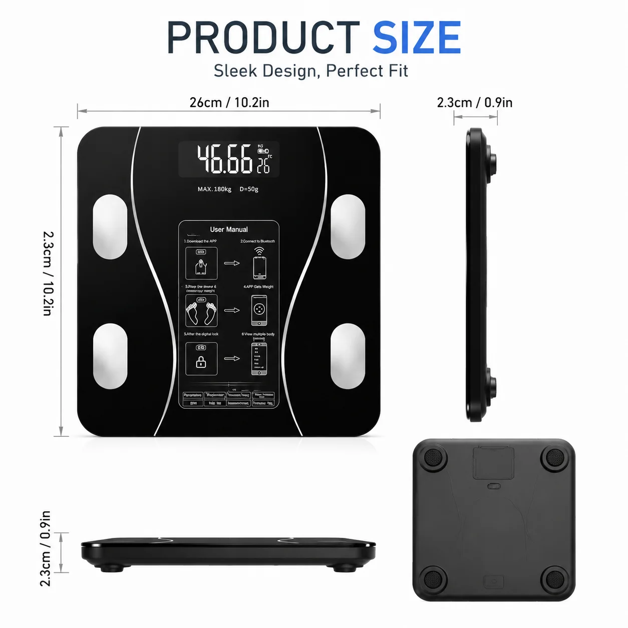 Smart Body Fat Scale with Blue - Body Fat Scale Smart 评论和价格