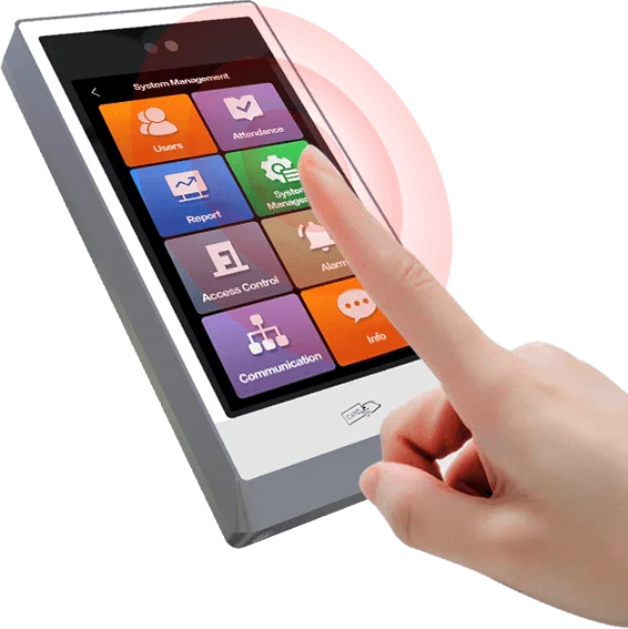 Wifi Dynamic Gezicht Biometrische Toegangscontrole Systeem Rfid Aanwezigheid Machine 7 Inch Ips Full View Hd Screen Zinklegering Body