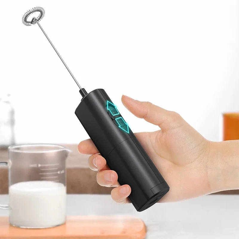 Elektryczny spieniacz do mleka przenośny Mini ręczny szybki spieniacz kawa Cappuccino trzepaczka mikser blender do żywności — zdjęcie 2