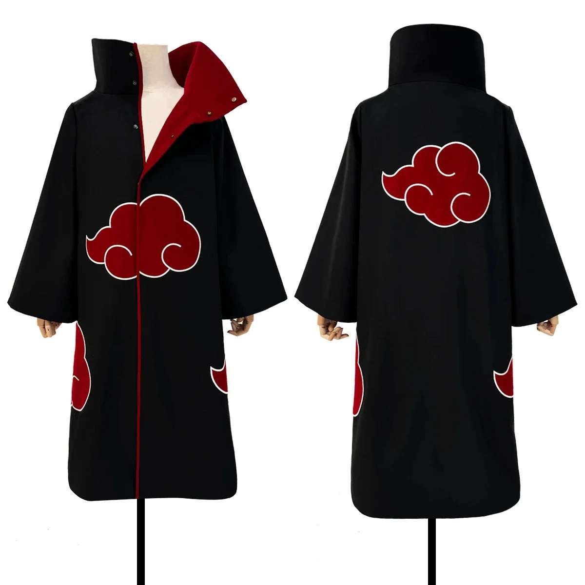 HOLOUN Naru Anime Uchiha Sasuke Uchiha Itachi Strój Cosplay Płaszcz Haftowany Strój Drużyny Jastrzębia Konwentyjny dla Dorosłych Rozmiary S-2XL — 2