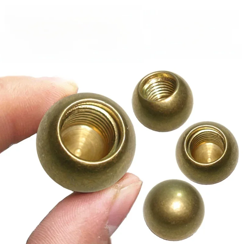 Boule de filetage en cuivre pur demi-trou solide, filetage en laiton, trou ennemi, IkM3, figuré, M5, M6, M10, OD 10-150mm, 12mm, 15mm, 18mm, 20mm, 25/30mm-80mm