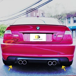 B.M.W 3 Series E46 1997 - 2006 M3 Style Rear Diffuser Splitter Spoiler Left and Right Double Outputs Piano Gloss Black Plastic