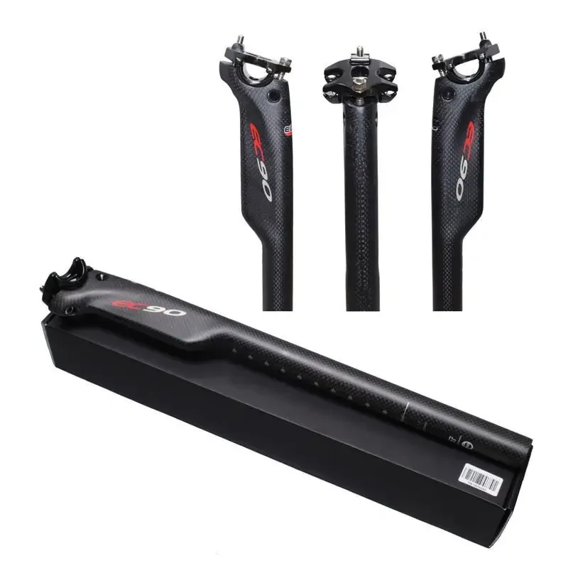 2023 nowy EC90 Carbon Fiber MTB/Road bike sztyca 3K uzwojenia zacisk sztycy 27.2/30.8/31.6mm sztyca podsiodłowa części rowerowe matowe wykończenie — zdjęcie 2