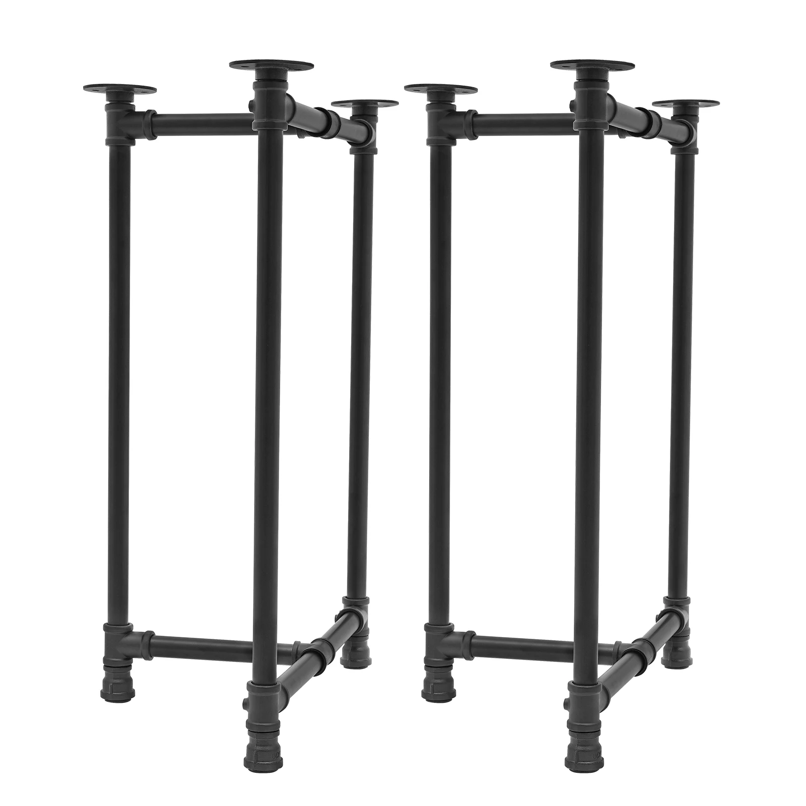Metal Table Legs Set of 2, Industrial Rustic Steel Table Bench Legs for DIY Coffee Table, Dining Table, Furniture Project, Black