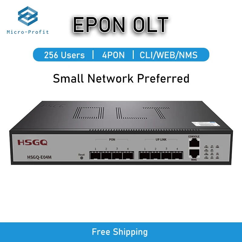 

HSGO-E04M 4pon Mini EPON OLT Inside Power WEB SNMP CLI HA7004T with COMPATIBLE HUAWEI ZTE FIBER