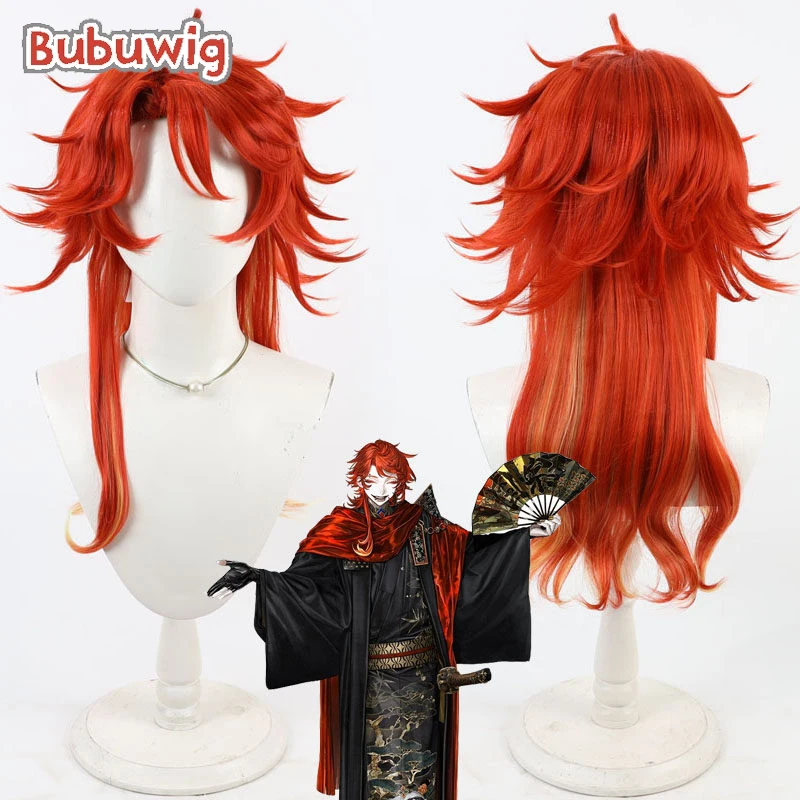 

Синтетический парик Bubuwig для косплея Сабуро Кунимуна из Touken Ranbu, 45 см, длинный, красный с мелированием, термостойкий
