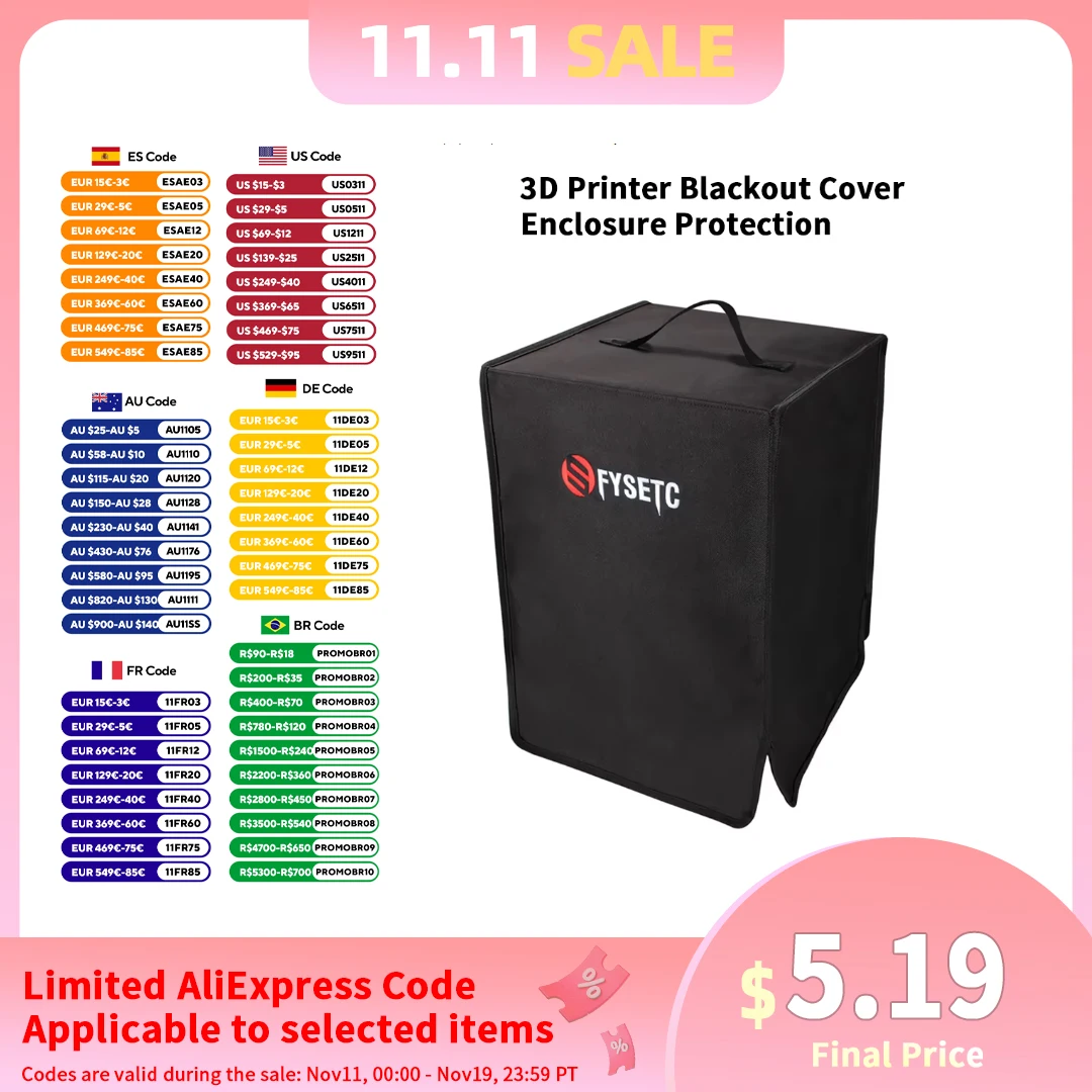 

Нейлоновый пылезащитный чехол для 3D-принтера, 34x34x53 см