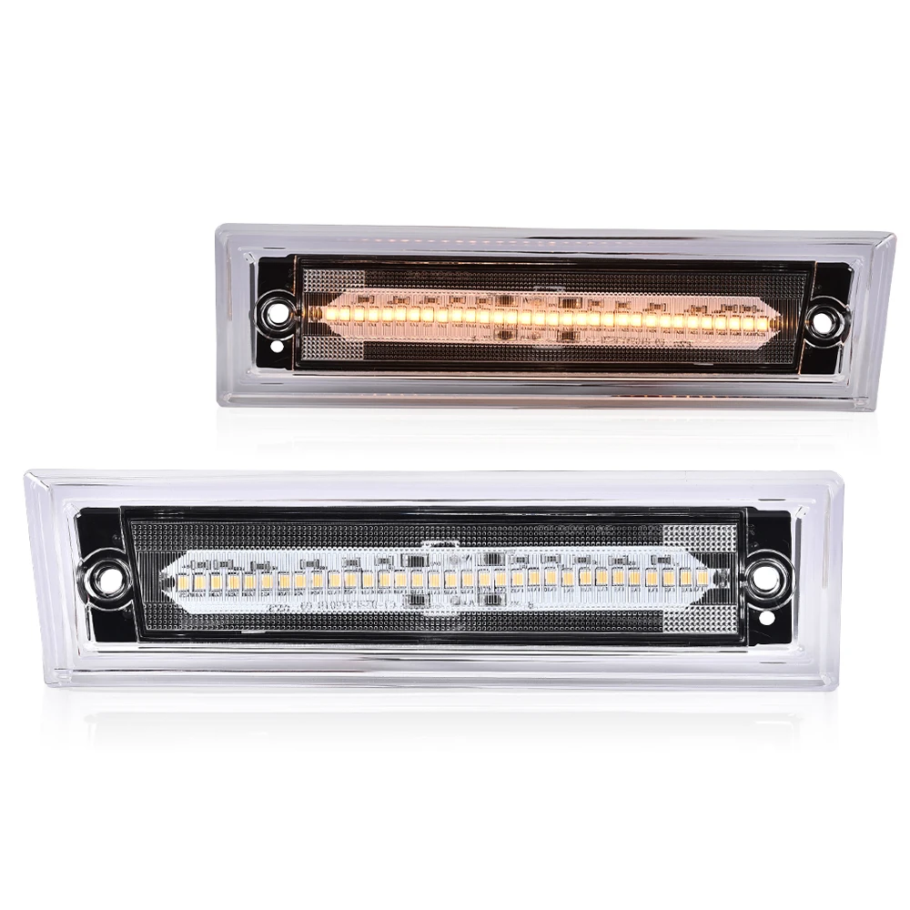 Amber Amber Led Front Side Marker Lights for 1981-1991 C10/C20/C30 Gmc White Lens Waterproof Snowproof Dustproof Car Accessories - Aliexpress Deal