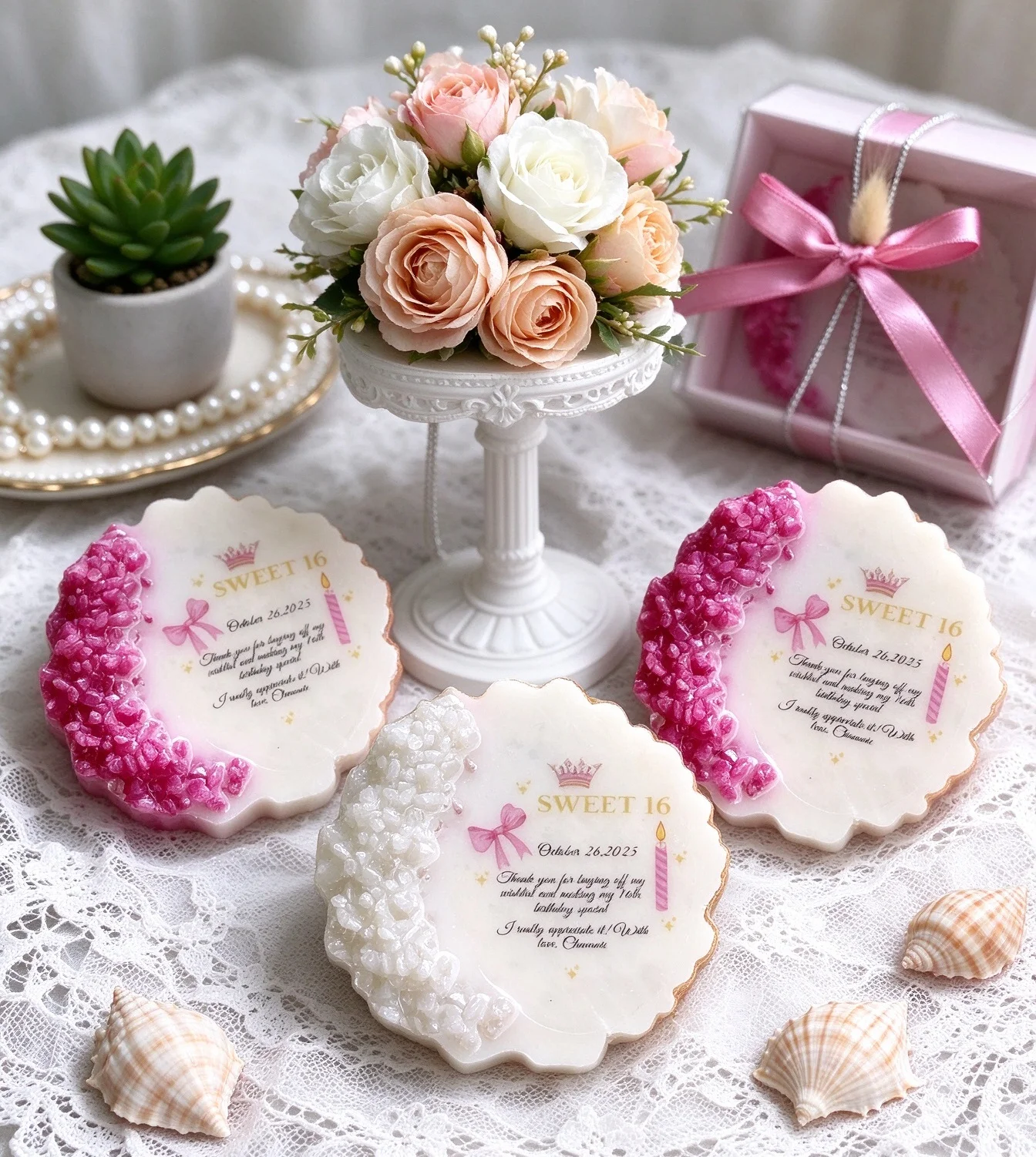 Personalized Christian Geode Epoxy Fridge Magnet, Bible Verse Wedding & Bridal Shower Favor Keepsake Souvenir Gift