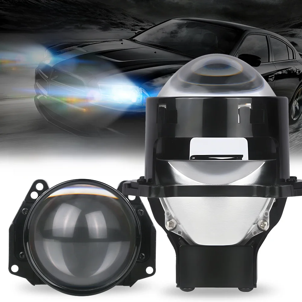NLpear 2PCS 3-calowe reflektory projektorowe Bi LED Soczewki do projektorów Hella LED 120W 40000LM Diodowe reflektory Akcesoria samochodowe — zdjęcie 2