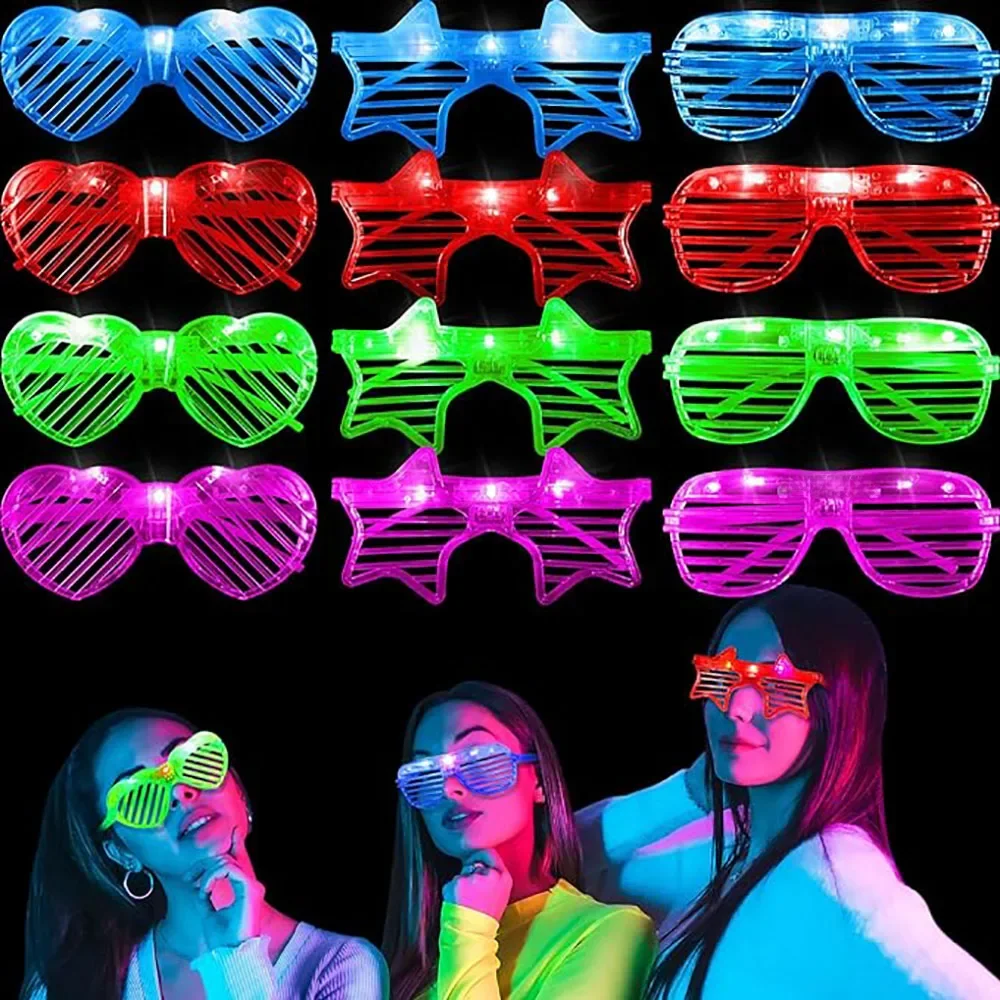 Lunettes lumineuses Led qui brillent dans la nuit, en vrac, décoration de mariage, cadeaux de fête, pour enfants et adultes, fournitures de fête, 2024
